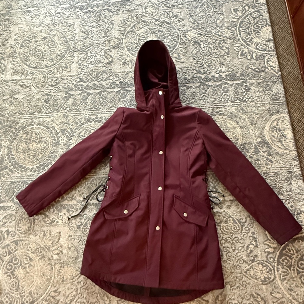 Liz Claiborne Purple Utility Jacket Weather-Resistant Hooded